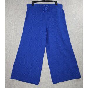 Elastic Waist Womens Knit Pants Royal Blue Size 5XL Relaxed Fit Polyester